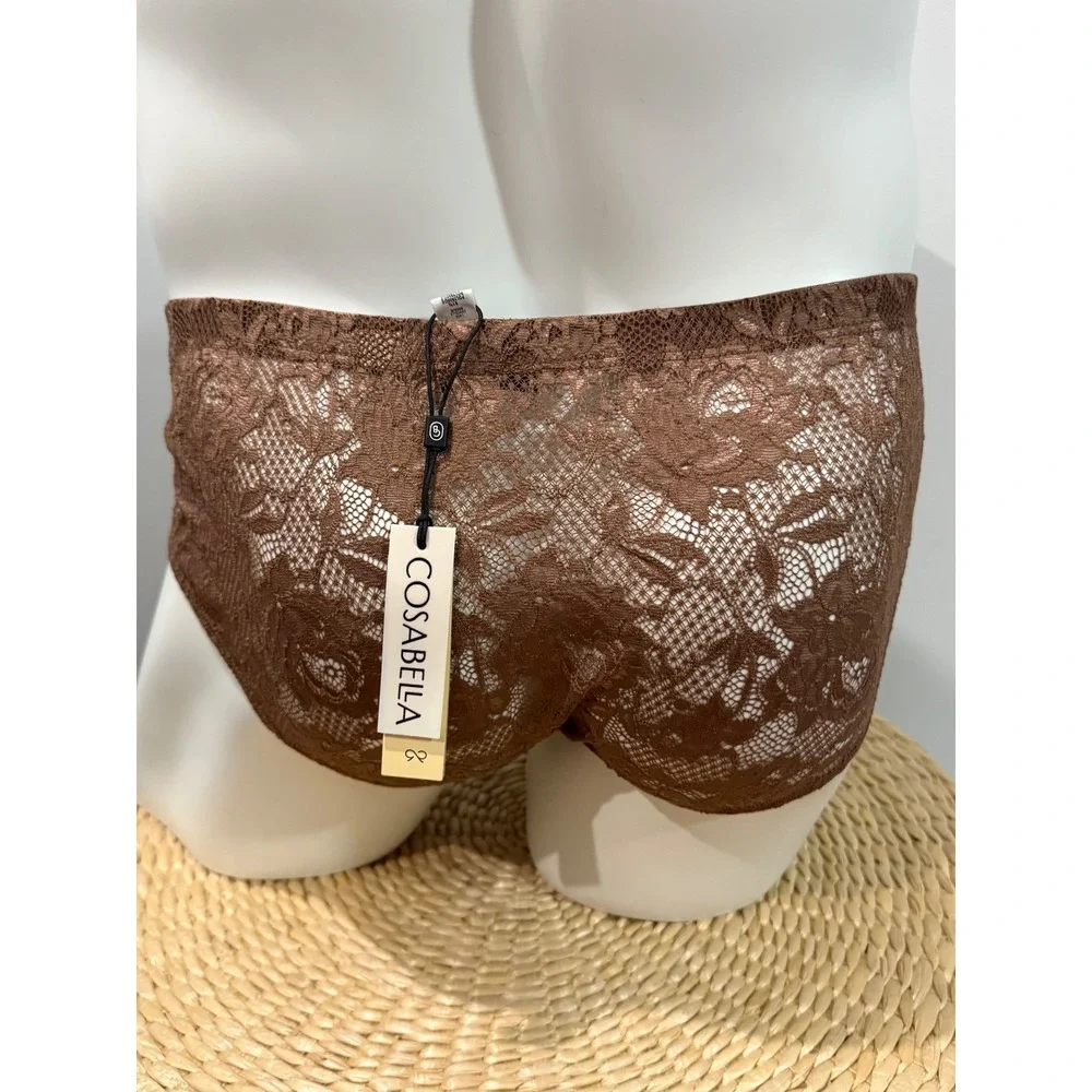 Cosabella Never Say Never Comfort Micro Brief Men's Lace Underwear Due Brown L